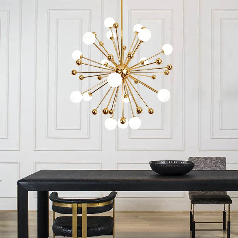 Gold Chandelier For Bedroom Alessio Metal & Glass Led Ip20