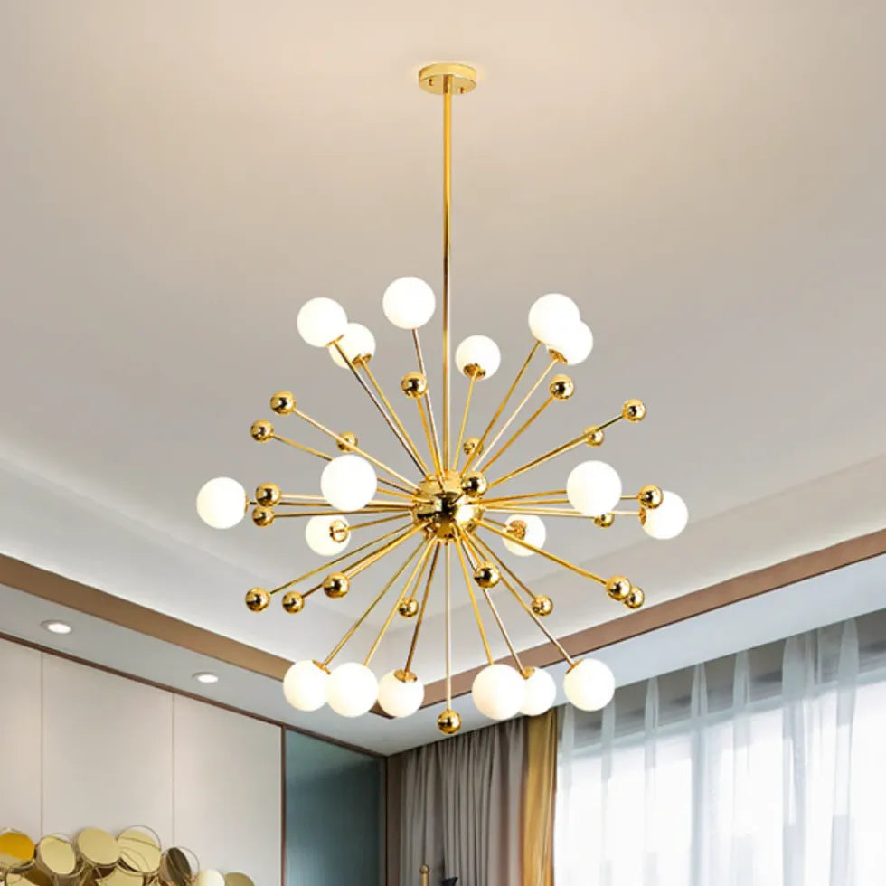 Gold Chandelier For Bedroom Alessio Metal & Glass Led Ip20