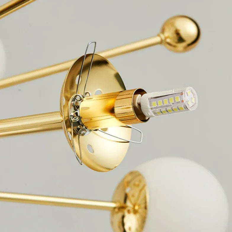 Gold Chandelier For Bedroom Alessio Metal & Glass Led Ip20