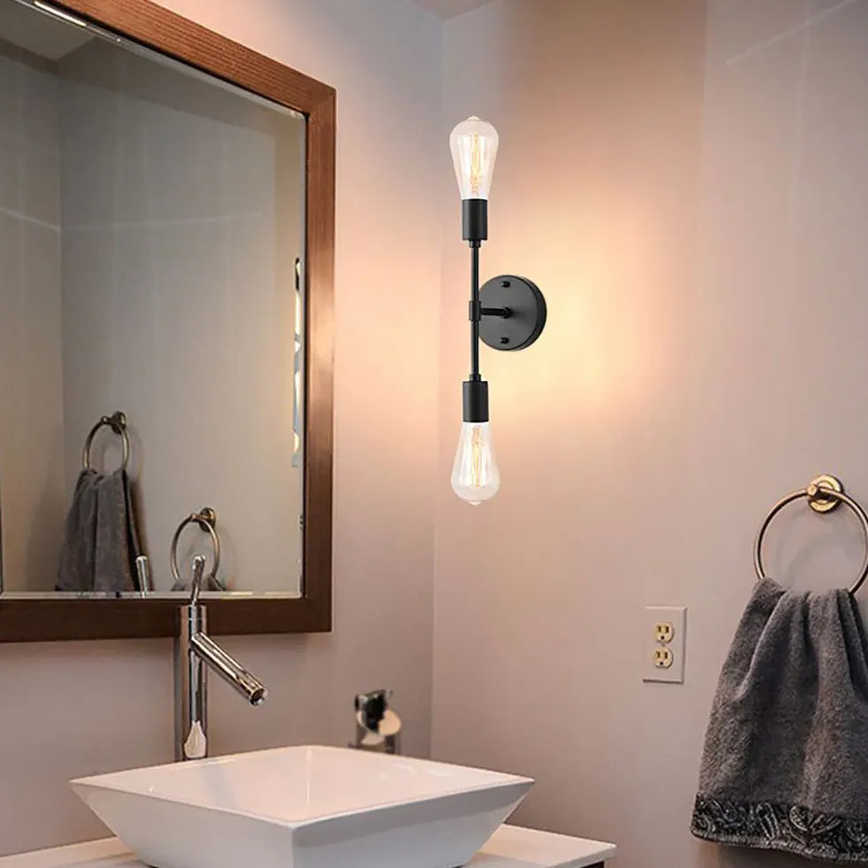 Black Up & Down Light For Bathroom Alessio Metal Led