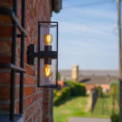 Black Lanterns Rectangular Alessio Metal & Glass Outdoor Ip65