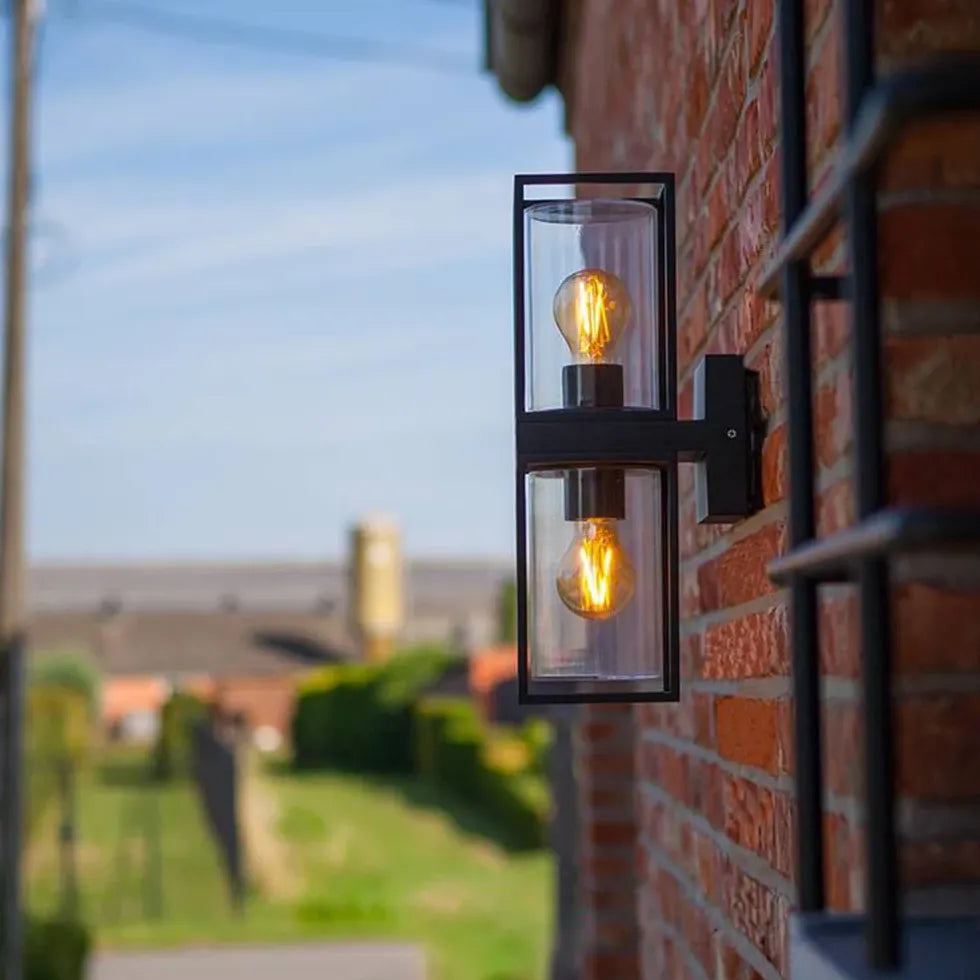 Black Lanterns Rectangular Alessio Metal & Glass Outdoor Ip65