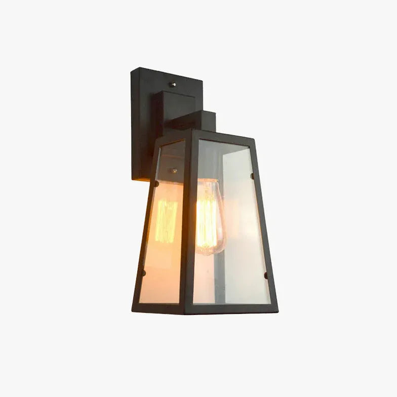 Black Corner Wall Light For Bedroom Alessio Metal & Glass Led