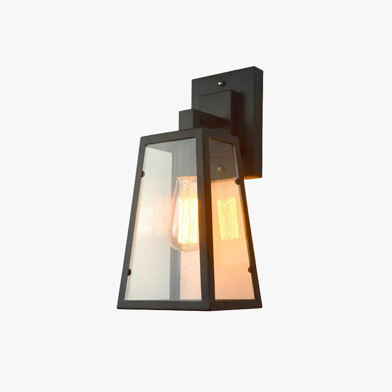 Black Corner Wall Light For Bedroom Alessio Metal & Glass Led