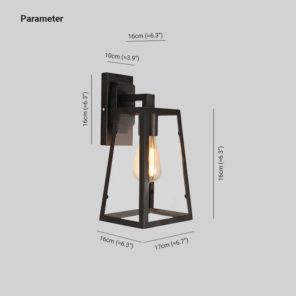 Black Corner Wall Light For Bedroom Alessio Metal & Glass Led