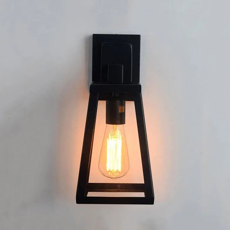 Black Corner Wall Light For Bedroom Alessio Metal & Glass Led