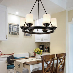 Black Modern Chandeliers For Living Room Alessio Metal & Glass Ip20