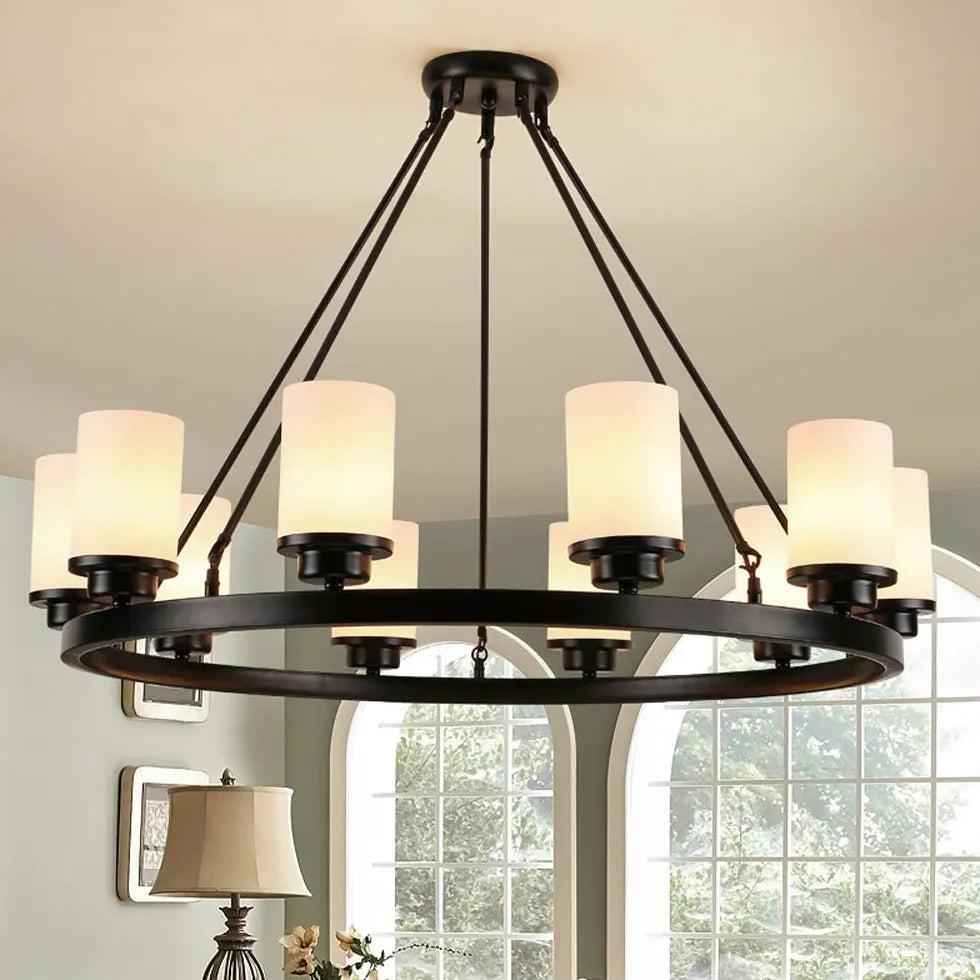 Black Modern Chandeliers For Living Room Alessio Metal & Glass Ip20