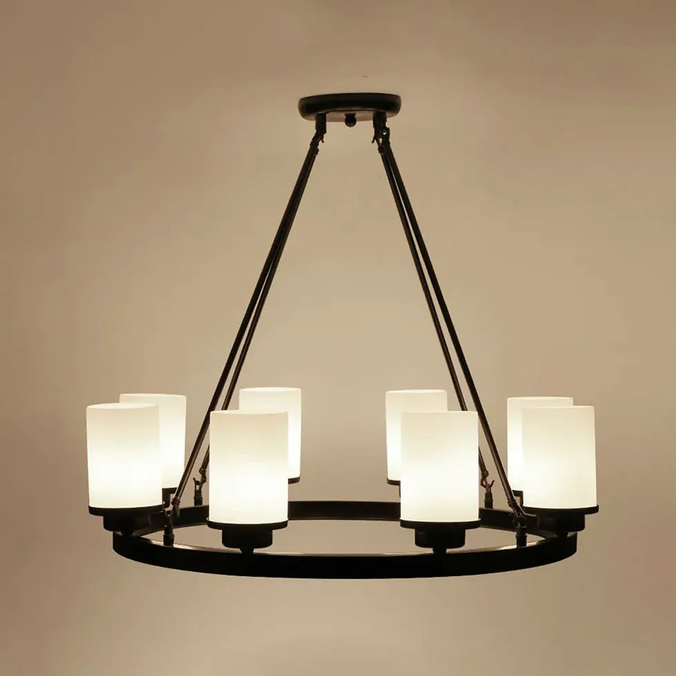 Black Modern Chandeliers For Living Room Alessio Metal & Glass Ip20