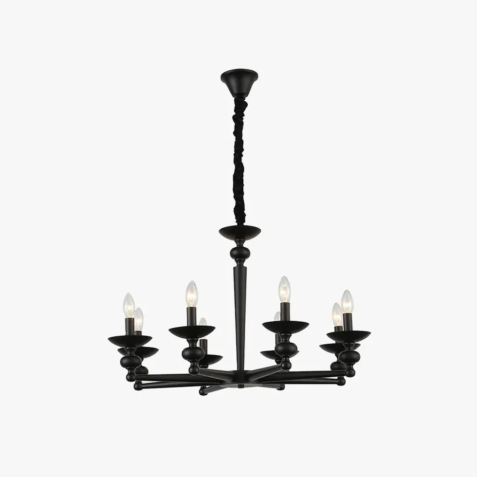 Black Chandelier For Living Room Alessio Metal & Glass Led Ip20