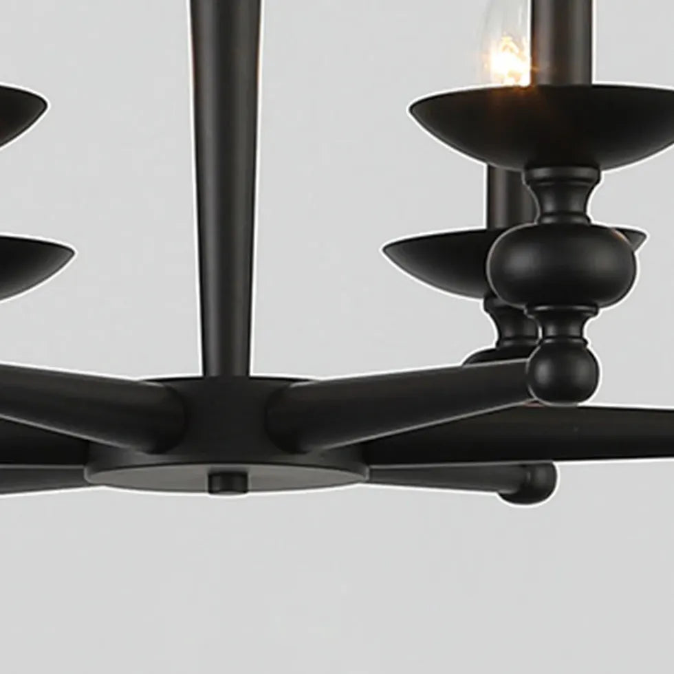 Black Chandelier For Living Room Alessio Metal & Glass Led Ip20