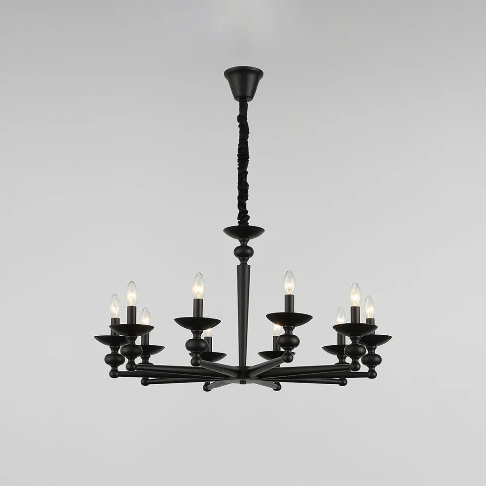 Black Chandelier For Living Room Alessio Metal & Glass Led Ip20