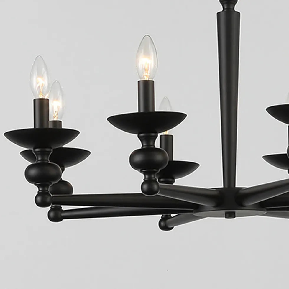 Black Chandelier For Living Room Alessio Metal & Glass Led Ip20