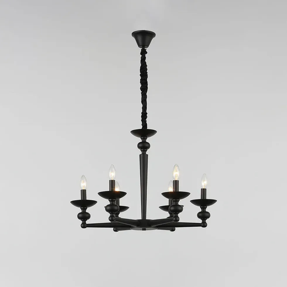 Black Chandelier For Living Room Alessio Metal & Glass Led Ip20