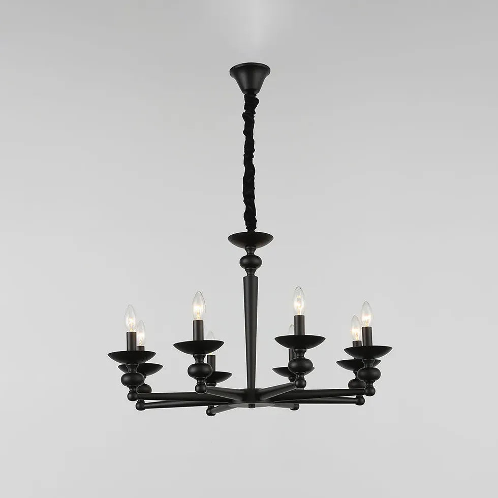 Black Chandelier For Living Room Alessio Metal & Glass Led Ip20