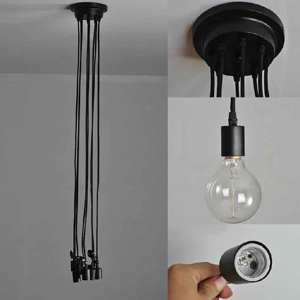 Black Statement Pendant Light For Bedroom Alessio Metal Ip20