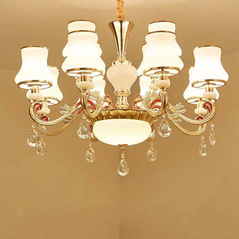 Traditional Chandeliers For Living Room Alessio Metal & Jade Without Bulbs Ip20 Led