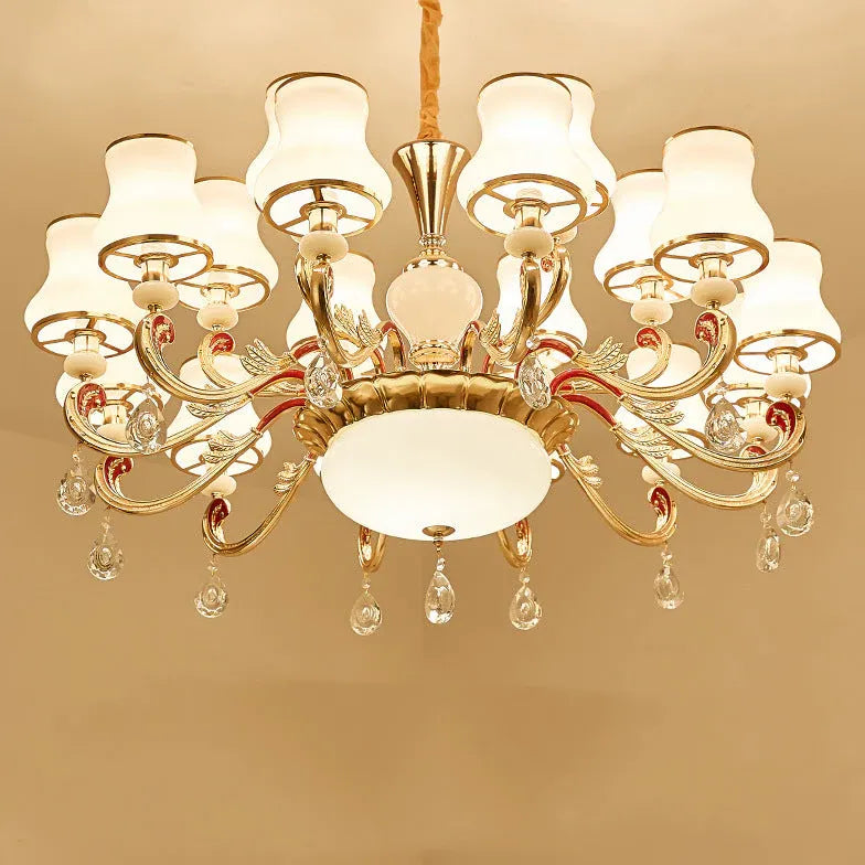 Traditional Chandeliers For Living Room Alessio Metal & Jade Without Bulbs Ip20 Led