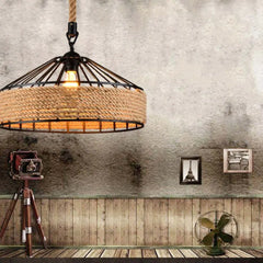 Retro Rope Metal Black Single Pendant Light