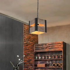 Chandelier For Bedroom Square Alessio Pine Wood