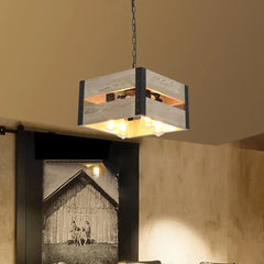 Chandelier For Bedroom Square Alessio Pine Wood