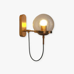 Black Rustic Retro Glass Plug-in Wall Light