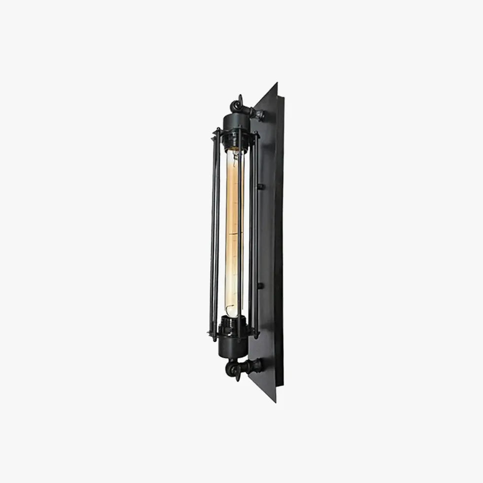 Black Flush Wall Light For Bathroom Cylinder Alessio Metal Led Ip44