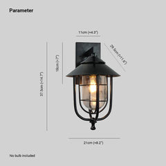 Black Corner Wall Light Alessio Metal & Glass Ip65 Led