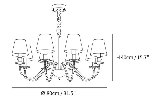 White Chandelier For Bedroom Alessio Metal Ip20