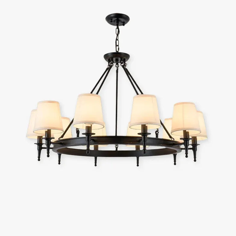 Black Traditional Chandeliers For Living Room Alessio Metal Warm White