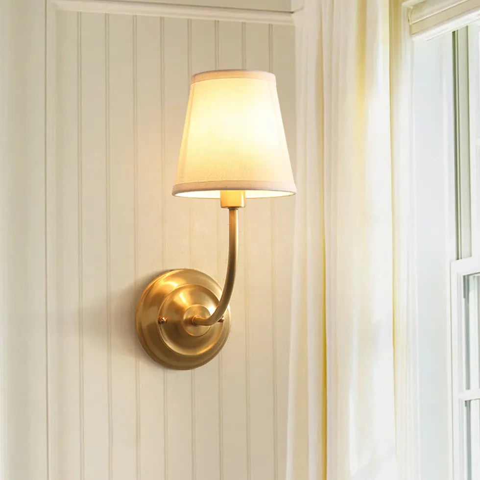 Gold Single Arm Wall Light For Bedroom Alessio Copper