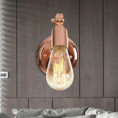 Gold Single Arm Wall Light For Bedroom Alessio Wood Led