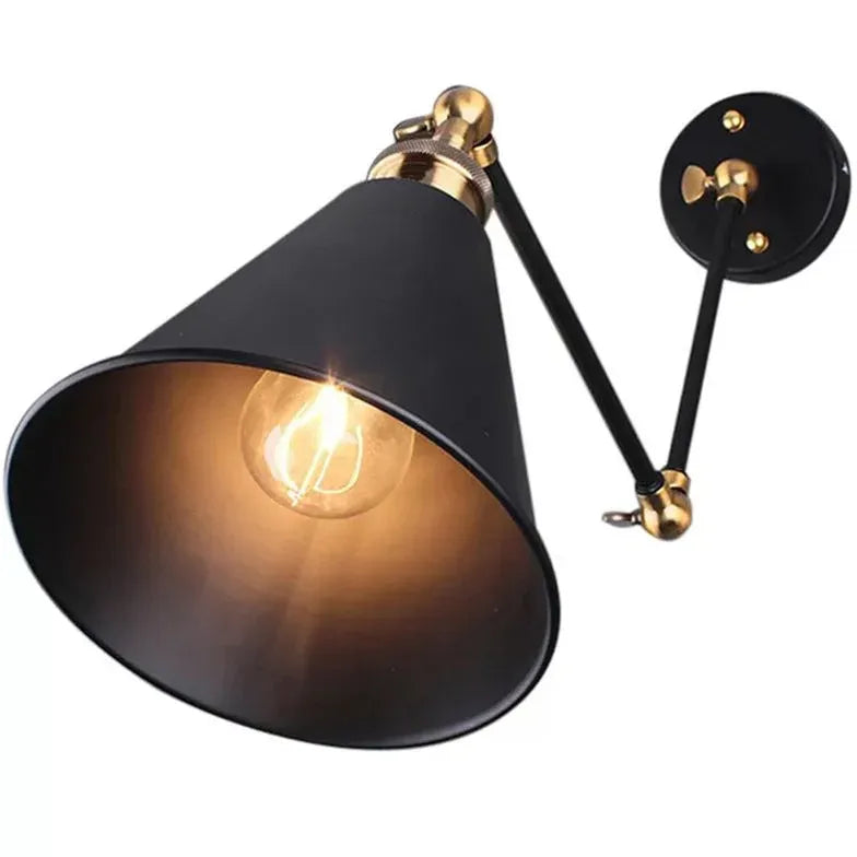 Black Single Arm Wall Light For Bedroom Alessio Metal Ip20 Led