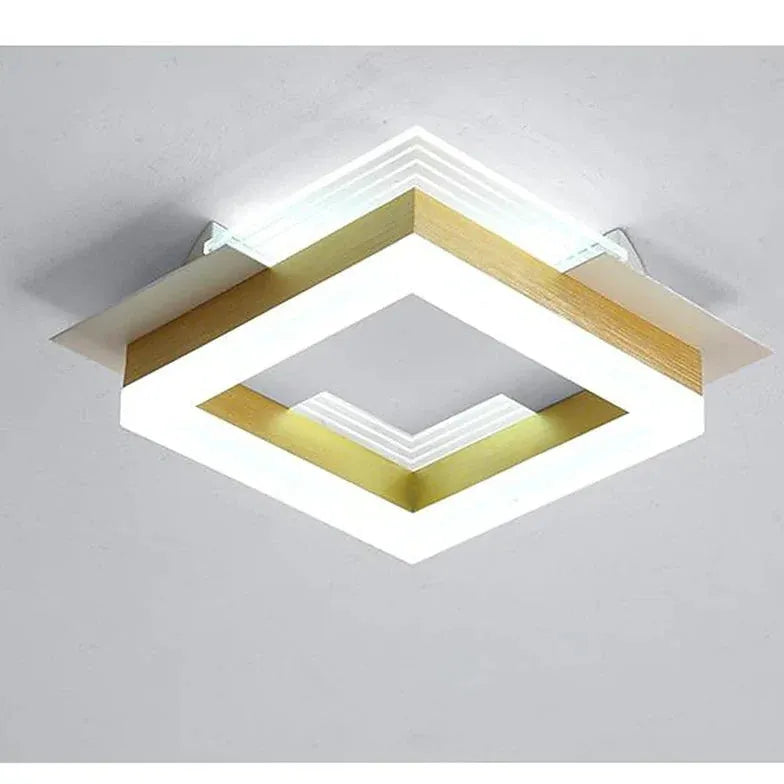 Gold Low Ceiling Light For Bedroom Round Modern Metal