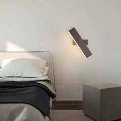 Black Flush Wall Light For Bedroom Rectangular Aqsa Metal Ip20 Warm White Led