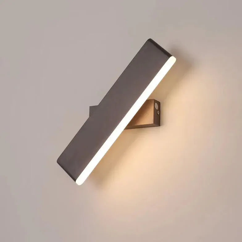 Black Flush Wall Light For Bedroom Rectangular Aqsa Metal Ip20 Warm White Led