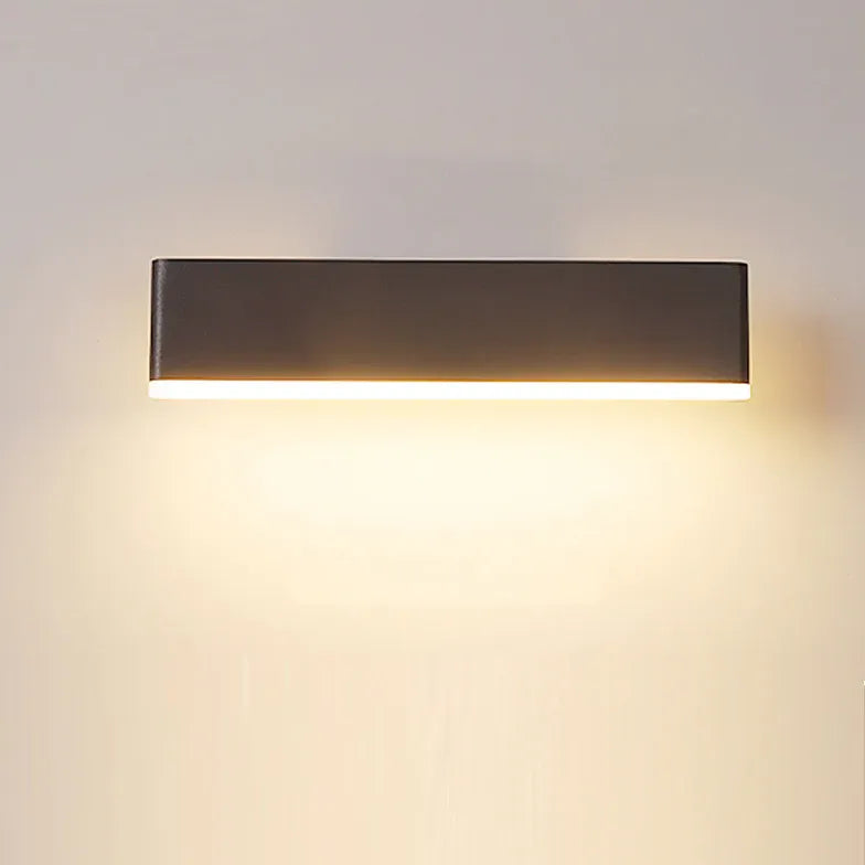 Black Flush Wall Light For Bedroom Rectangular Aqsa Metal Ip20 Warm White Led