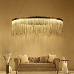 Gold Statement Pendant Light For Bedroom Arisha Metal Led Warm White Ip20