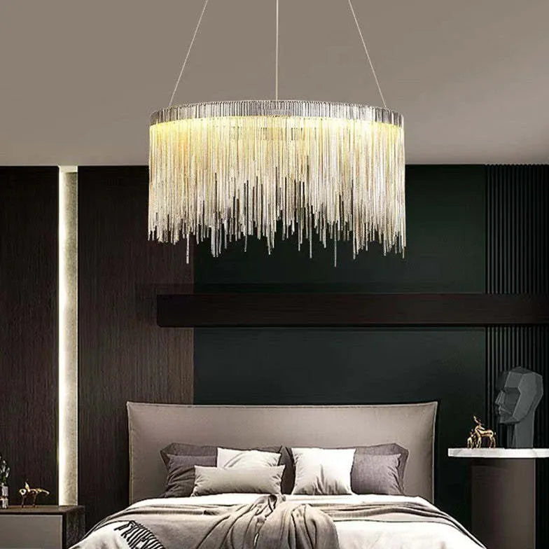 Gold Statement Pendant Light For Bedroom Arisha Metal Led Warm White Ip20