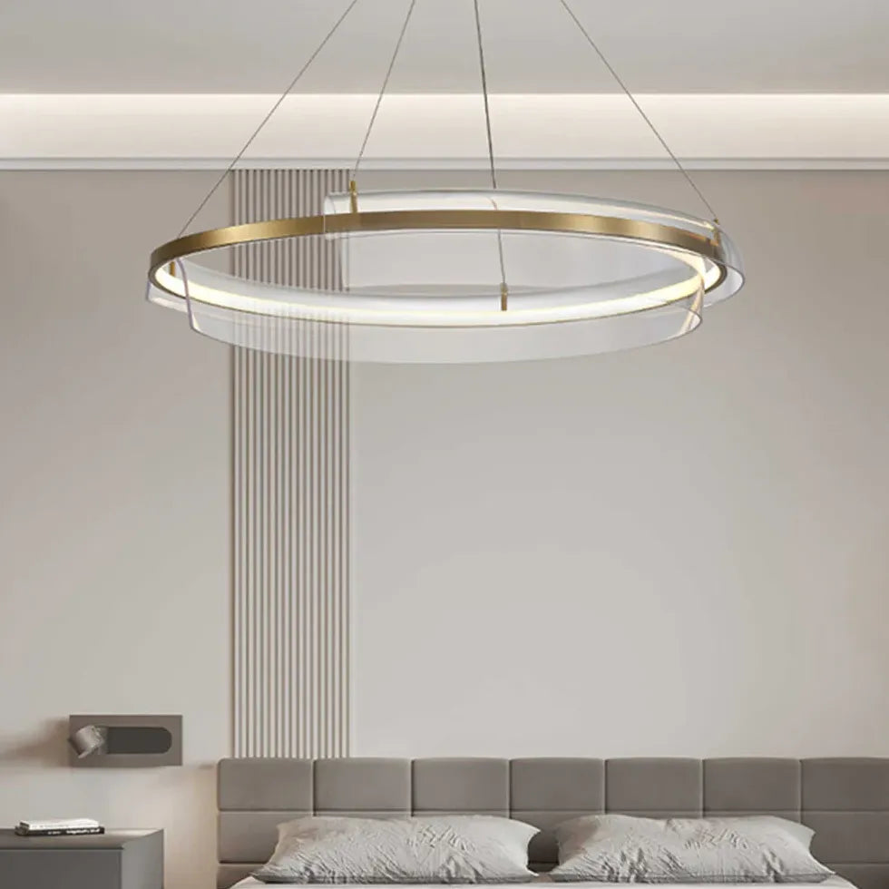 Gold Statement Pendant Light For Bedroom Arisha Metal & Acrylic Ip20