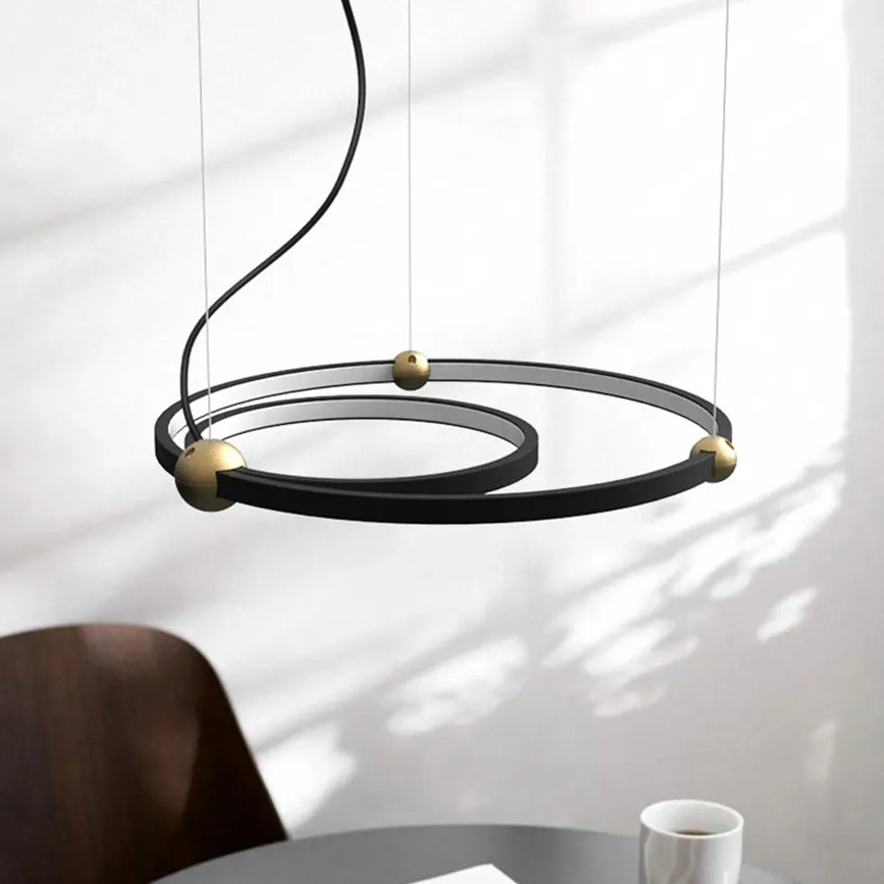 Black Bar Pendant Light For Living Room Arisha Metal & Acrylic Ip20