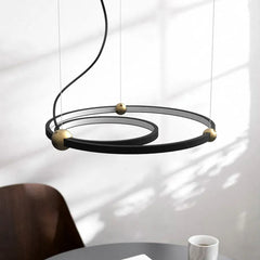 Black Bar Pendant Light For Living Room Arisha Metal & Acrylic Ip20