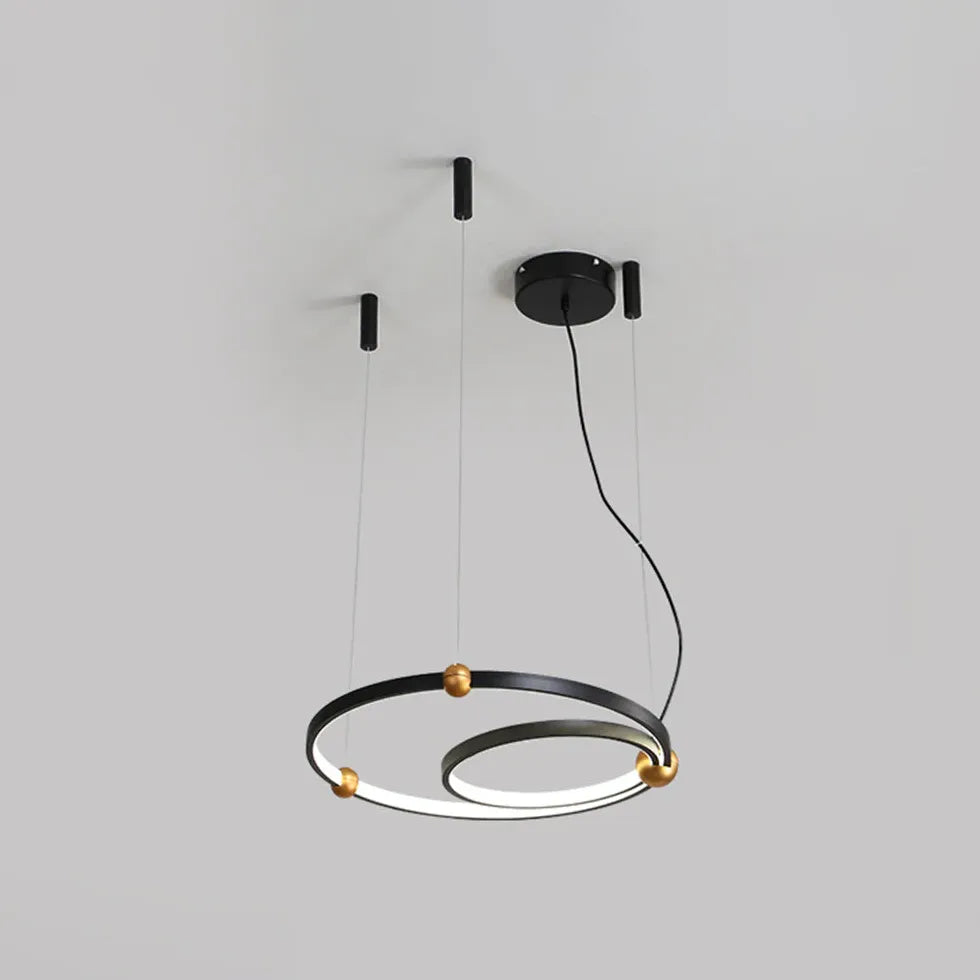 Black Bar Pendant Light For Living Room Arisha Metal & Acrylic Ip20