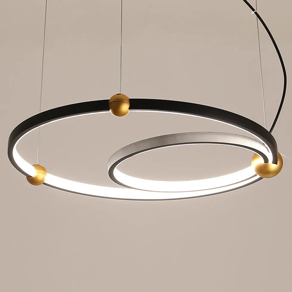 Black Bar Pendant Light For Living Room Arisha Metal & Acrylic Ip20