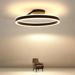 Black Flush Light For Bedroom Circle Arisha Metal Led