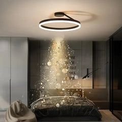 Black Flush Light For Bedroom Circle Arisha Metal Led