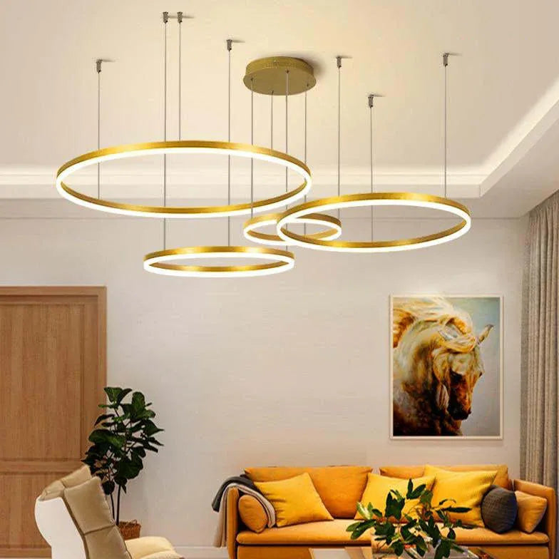 Chandelier For Bedroom Circle Arisha Metal Led Ip20 Warm White