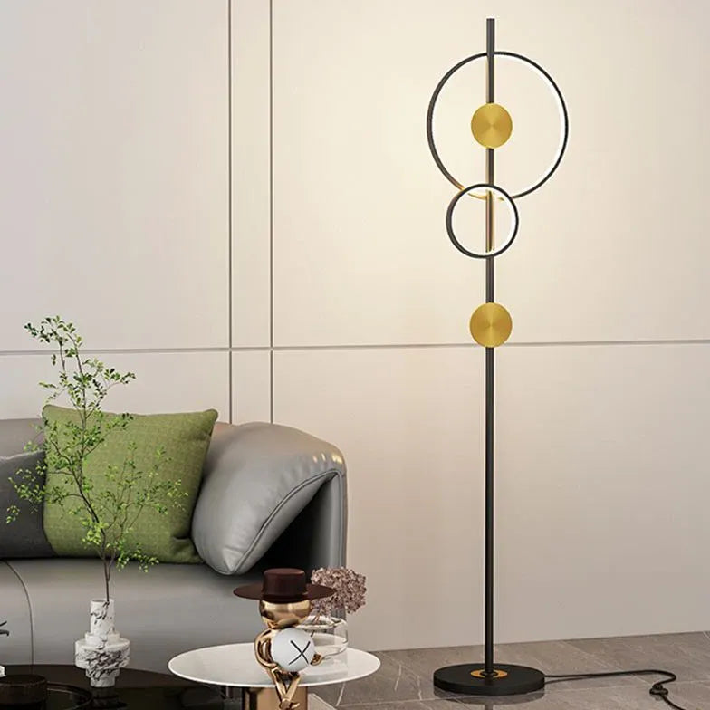 Black Floor Lamp For Study Room Arisha Metal & Acrylic