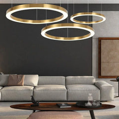 Gold Statement Pendant Light For Bedroom Arisha Metal & Acrylic Ip20 Led