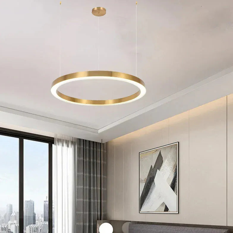 Gold Statement Pendant Light For Bedroom Arisha Metal & Acrylic Ip20 Led